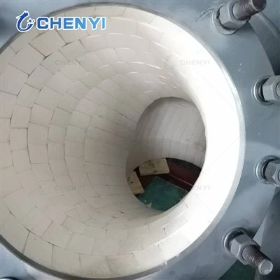 Rubber Backed Alumina Pipe Linings Rubber Backed Alumina Pipe Linings